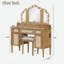Meuble-lavabo de 44,37 po avec 13 ampoules Hollywood, 3 miroirs à trois modes d'éclairage, 3 grands tiroirs, 2 tiroirs de bureau, un rangement de table ouvert, 2 armoires, une station de charge et un tabouret-130385793
