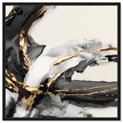 Aureate Flow IV Canvas Print Gold Wall Art by Art Remedy, Black Frame, 12 x 12