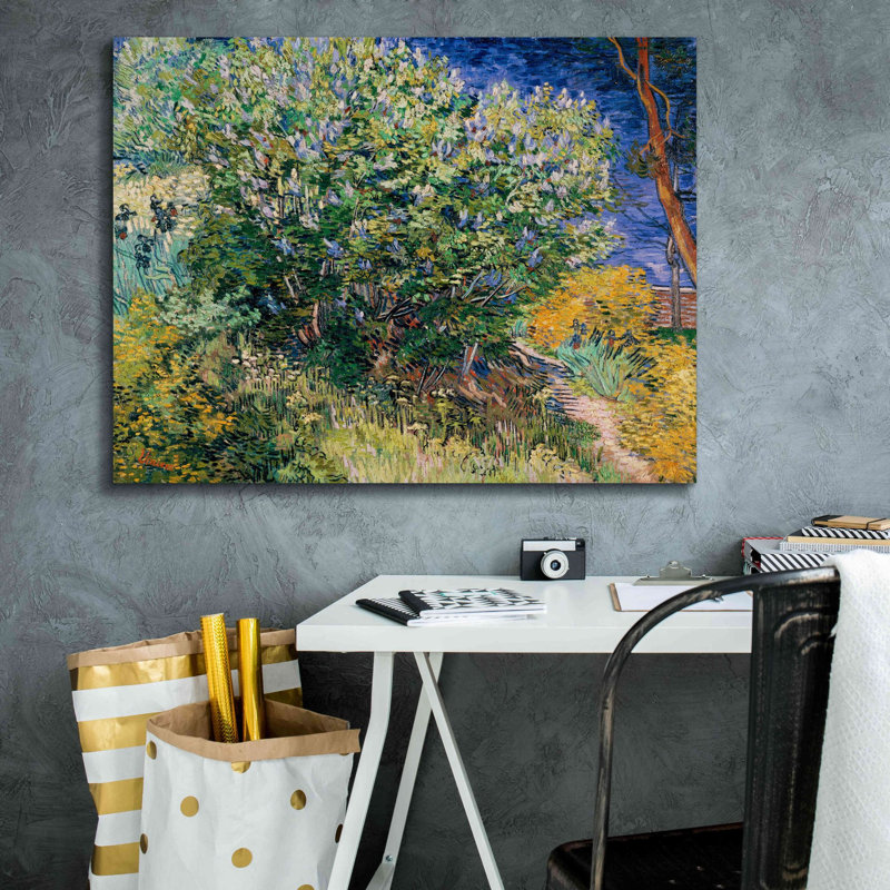 «Lilac Bush» par Vincent Van Gogh, estampe numérique sur toile, H 26 po x l 34 po x P 1,5 po
