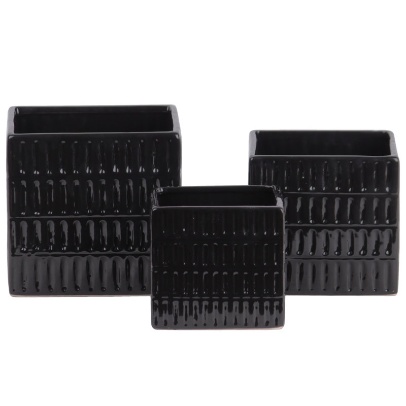 Reale Ceramic Pot Planter, Black