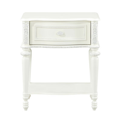 Style transitionnel - Table de chevet avec finition, 1 tiroir, miroir biseauté à inclinaison inclinée, base de miroir ovale, support de poids de 40 lb, largeur de 23 po, profondeur de 16 po, hauteur de 26 po, finition un bord biseauté, capacité de charge