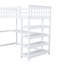 Lit mezzanine avec tablettes de rangement et bureau sous le lit-697814388-697814391