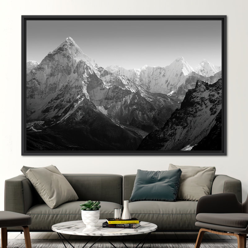 Everest Base Camp Himalaya Art - Mountain Landscape, impression sur toile, affiche murale, H 235 cm x l 100 cm