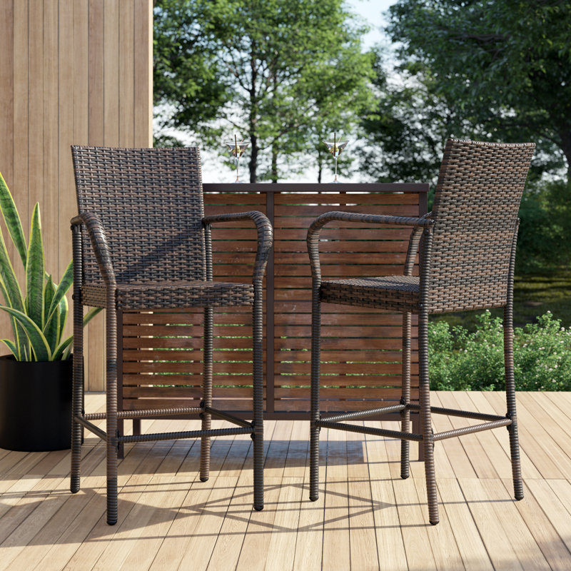 Tabouret de bar de patio 29,90 po Lansdale, Marron foncé