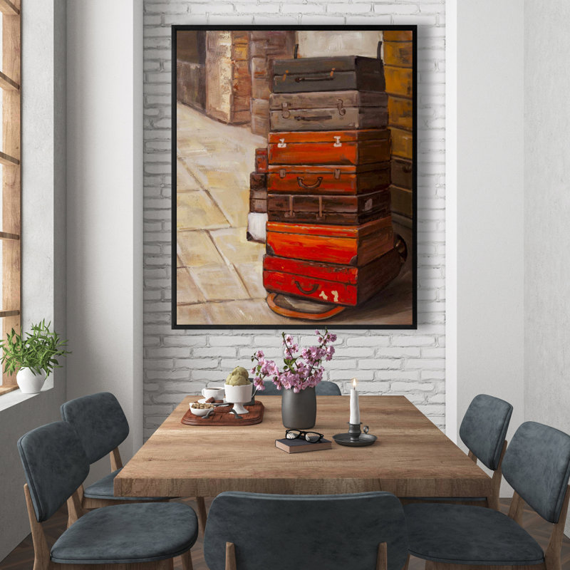 Old Traveling Suitcases Print On Canvas