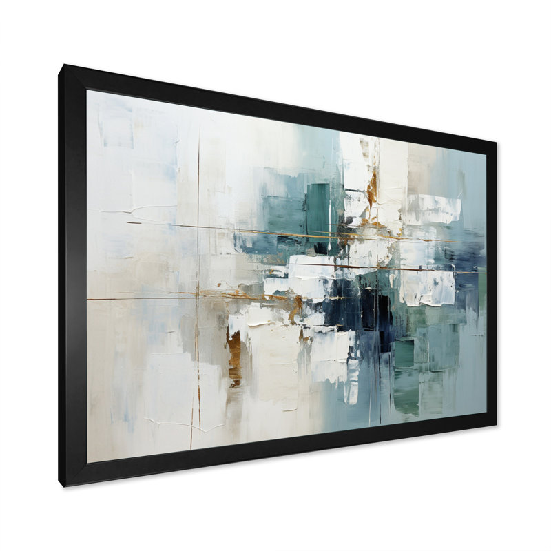 Subtle Serenity I - Abstract Collages Wall Art, 30" H x 40" W x 1.5" D, Black Single Picture Framed