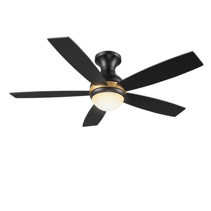 Ventilateur de plafond 52 po avec lumières DEL Fulwiley, Noir