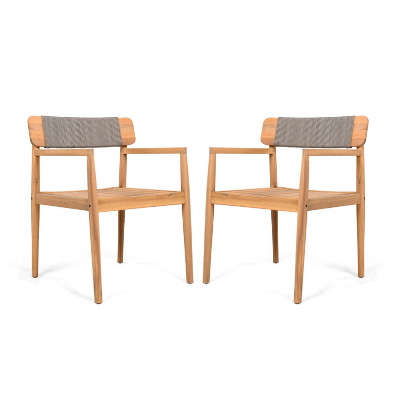 Chaises de salle à manger modernes, Gris / teck