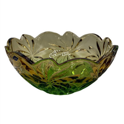 Aurum Crystal 11" Bohemian Crystal Fruit Bowl — FLORA Collection — Elegant Pink Gradient Decorative Bowl — Premium Czech Crystal Centerpiece Home Decor for Living Room, Wedding, Gift Boxed — 4350F908AEB6438A87BC85DABF8F57DB