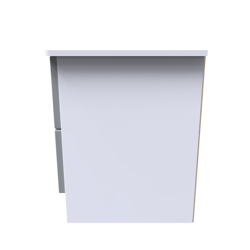 Fully Assembled Lebay 2 DrawerÂ Bedside Table, White, Grey