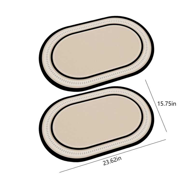 Absorbent Non-Slip Quick-Dry Bathroom Rug, 15.75" H x 23.62" W