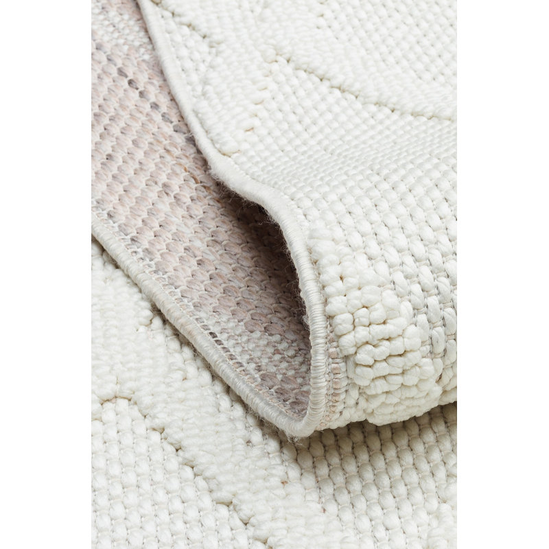 Elegant Cream Area Rug, 6.6 x 9.5 ft | 100% Polyester, Machine Woven, No Pile, Flat Weave | 1950 g/m² | Easy to Clean with Vacuum & Spot Remover | Perfect for Living Room, Dining Room & Stylish Home Décor