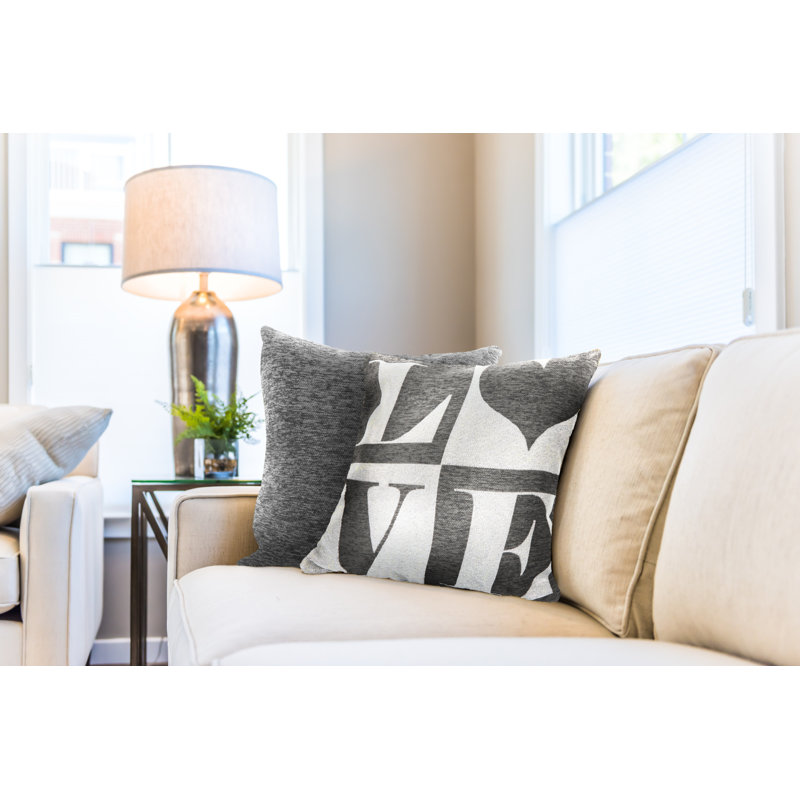 Koby Square Throw Pillow Cover, Black