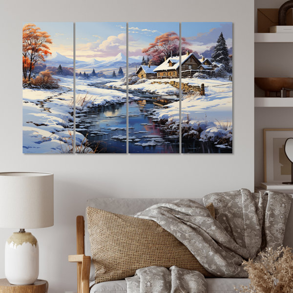 Millwood Pines Winter Country Charm Landscape I - Landscapes Metal Wall ...