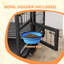 Heavy Duty Dog Crate With Bowl Holder, Strong Steel Dog Crate With Wheels
