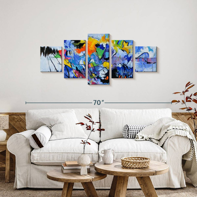 Wallie Blue Feast, 24" H x 55" W