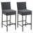 Wicker Outdoor 30" Bar Stool with Cushion (Set of 2）-66888721-66888722