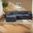 Space-saving Modern Grey Chenille Sectionals With Ottoman