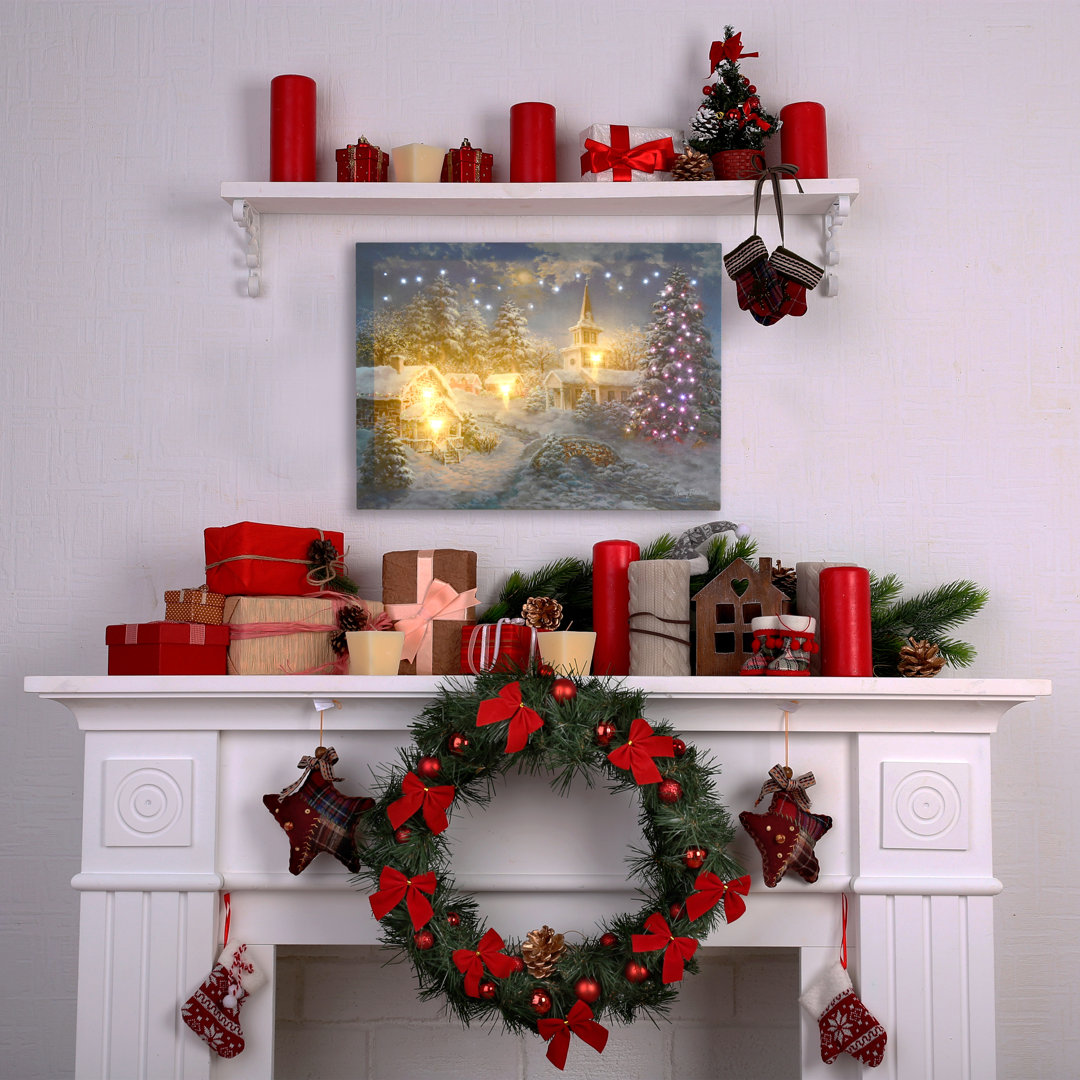 Battery-Operated Lighted Wall Art - Winter Village LumaBase