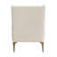 Fauteuil d'appoint à oreilles de luxe en chenille taupe de luxe avec ressorts ensachés, coussin réversible, pieds rembourrés en métal à finition dorée, coutures en losange, housse de coussin amovible, charge de 300 lb-202333875