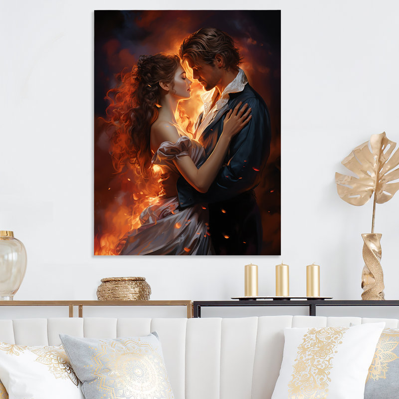 Amour, Couple dansant romantique II - Portrait romantique en métal, art mural, H 20 po x l 12 po x P 1 po