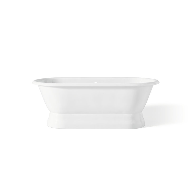 Jaiana 68'' x 31'' Soaking Cast Iron Bathtub, White Interior with White Exterior