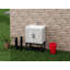 Meuble-lavabo de salle de bain avec lavabo, 2 portes de rangement et tablette ouverte en fer-1610077275