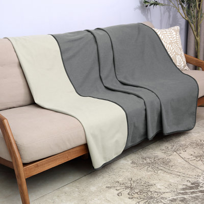 Waterproof Fleece Blanket for Couch, Reversible Sofa Cover, Bed Coverlet Protector Washable
