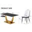Ensembles de table de salle à manger modernes avec accents dorés, verre et métal pour la maison