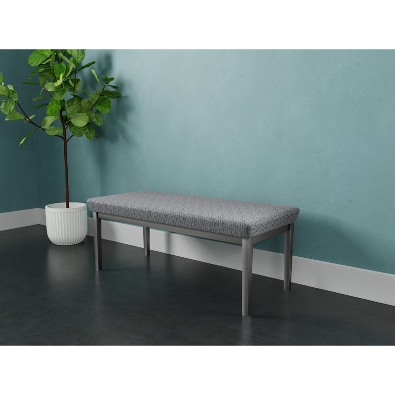 Banc de réception en acier 2 places Amherst, Tissu / portes ouvertes noir, Argent