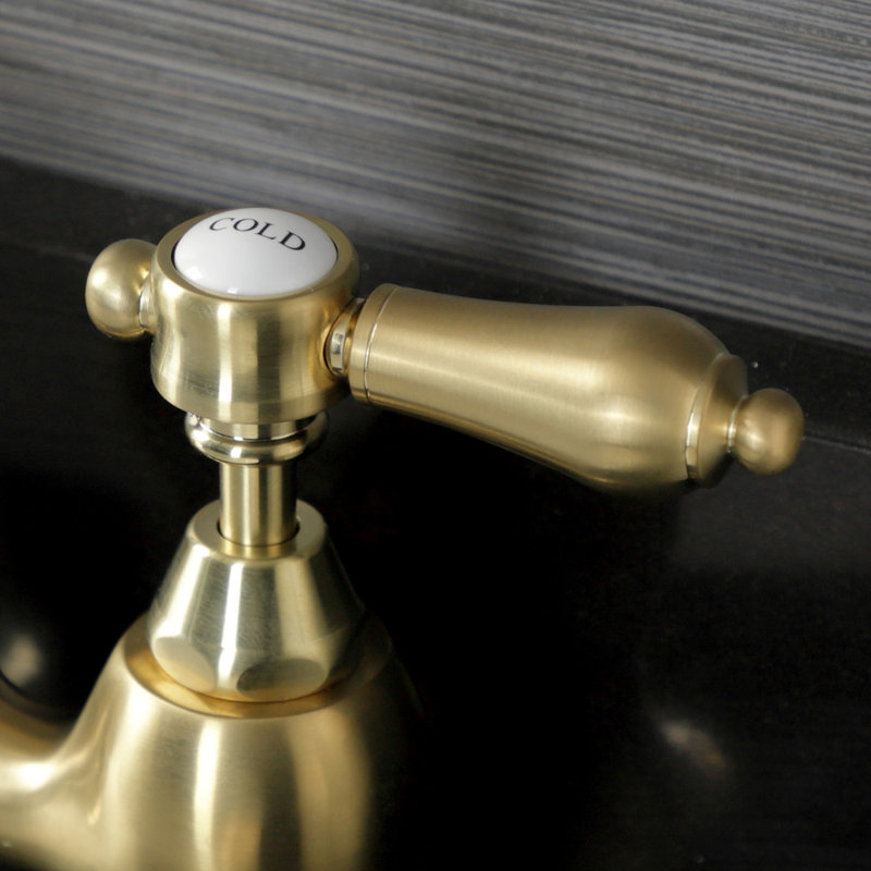 Robinet de salle de bain à large entraxe avec bonde, Or