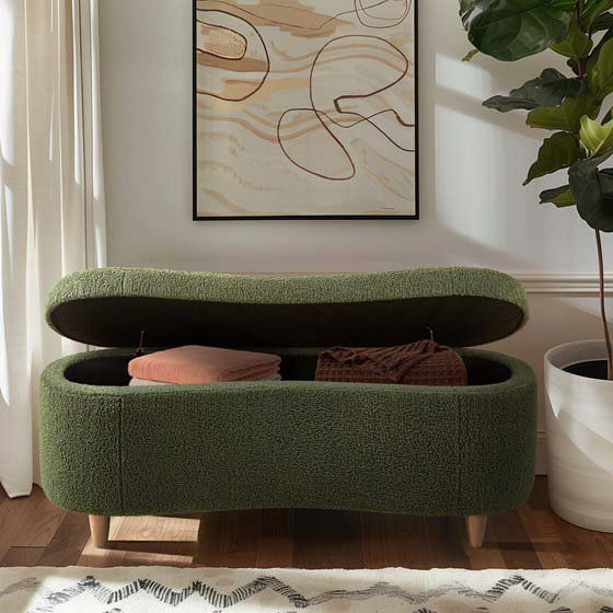 Banc de rangement Boucle, Vert