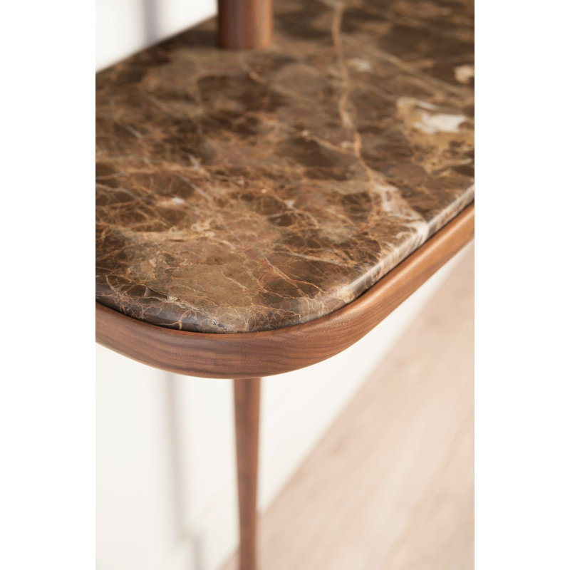 Recibidor Solid Wood Vanity with Mirror, Walnut
