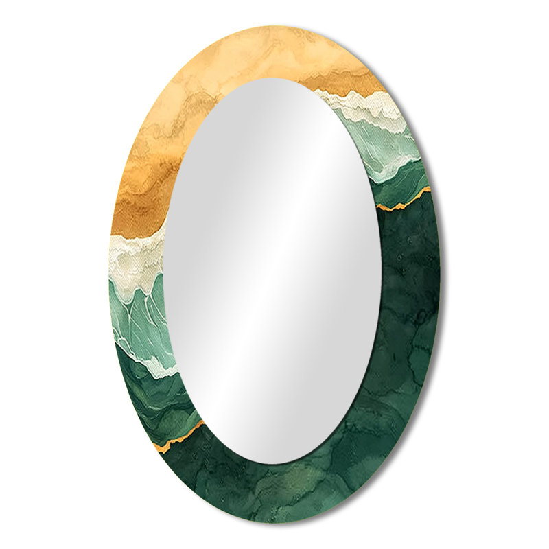 Miroir mural Emerald Beach Areal View II - Vert, 36 po x 24 po