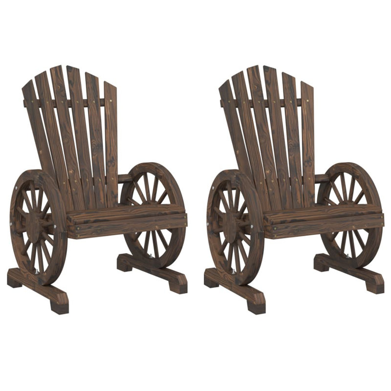 Chaise Adirondack en bois massif, Brun
