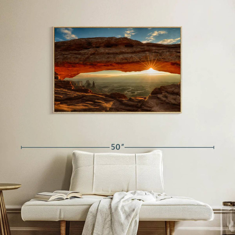 Parc national Mesa Arch Canyonlands, Cadre flottant en bois naturel, 40 po x 27 po