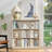 9 Cube Storage Book Shelf, 41" Tall Organizer Bookcase With Curved Edge, Wood Floor Standing 3-Tier Cubby Bookshelf With Base, Vintage Display Book Case For Bedroom, Office-161570690-160441336