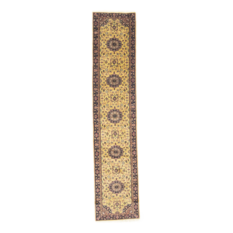 Tapis de couloir oriental beige doré 3 x 12 po Oushak