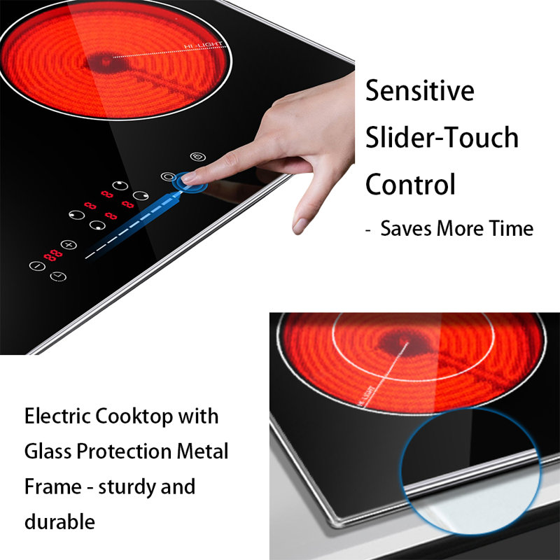Karinear 4 Burners Electric Cooktop 24 Inch 6400W