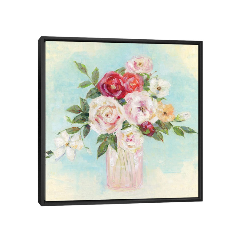 Arrangement of Spring I par Sally Swatland - reproduction d'art, Pas de tapis, Toile avec cadre noir