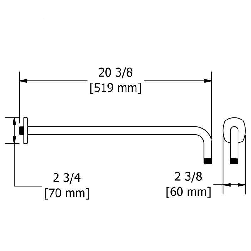 Venty 20" Wall Mount Shower Arm