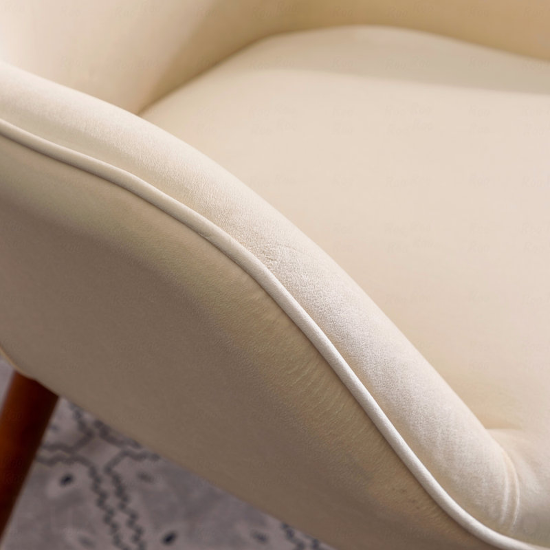 Contemporary Silky Velvet Tufted Button Back Accent Basic Accent Chair, White