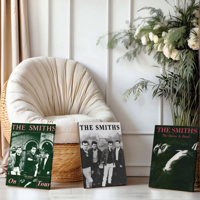 3 pièces d'art mural encadrées, ensemble d'art mural sur toile The Smiths Band de 3 - couvertures d'albums classiques et affiches de tournée, décor de musique rock rétro pour la maison, le salon, la chambre à coucher, le studio de musique, cadeau idéal pour les fans et les collectionneurs