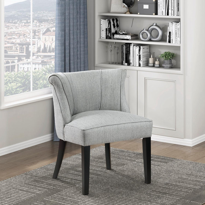 Chaise d'appoint rembourrée avec pieds robustes, Gris huître