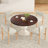 Modern Wooden Blended Linen Gray Dining Chair-202347711