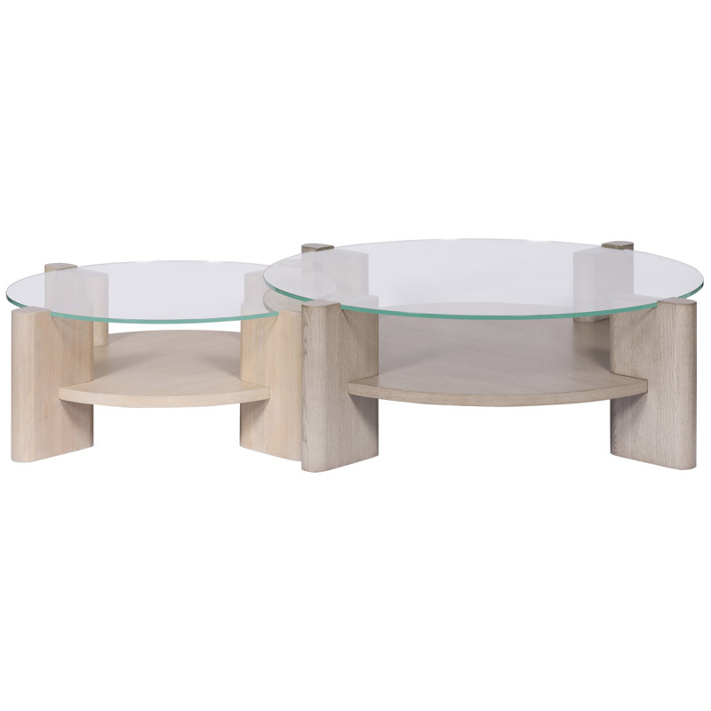 Wolcott Glass Cocktail Table, Casa Blanca, 16" H x 43" L x 43" W