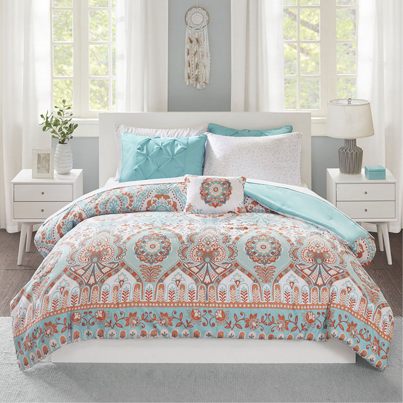 Ensemble d'édredon simple avec draps, Édredon simple + 4 pièces supplémentaires