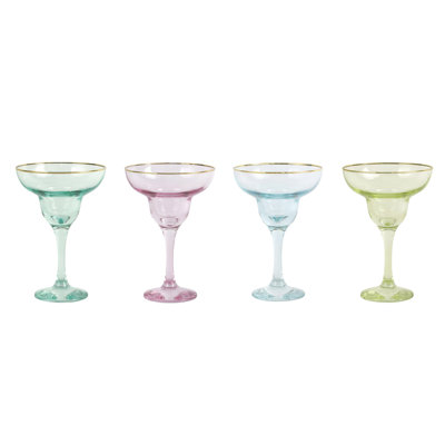 Rainbow 4 oz. Handmade Margarita Glass Set