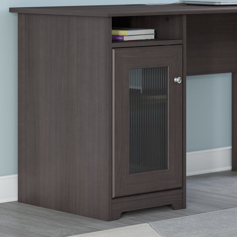 Shelonda L-Shaped Computer Desk, Heather Gray