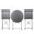 3 Pieces Patio Bistro Balcony Metail Chair Table Set-Gray-1268060819